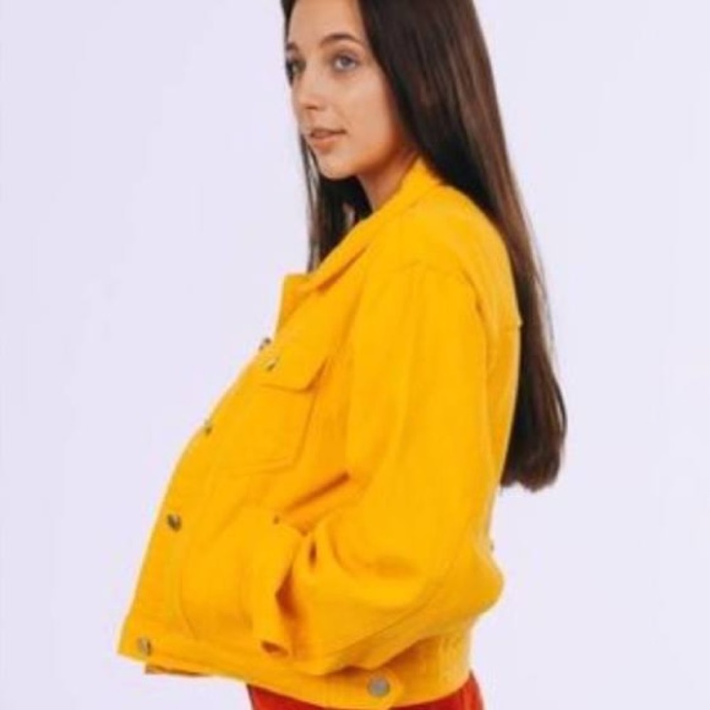 yellow denim jacket